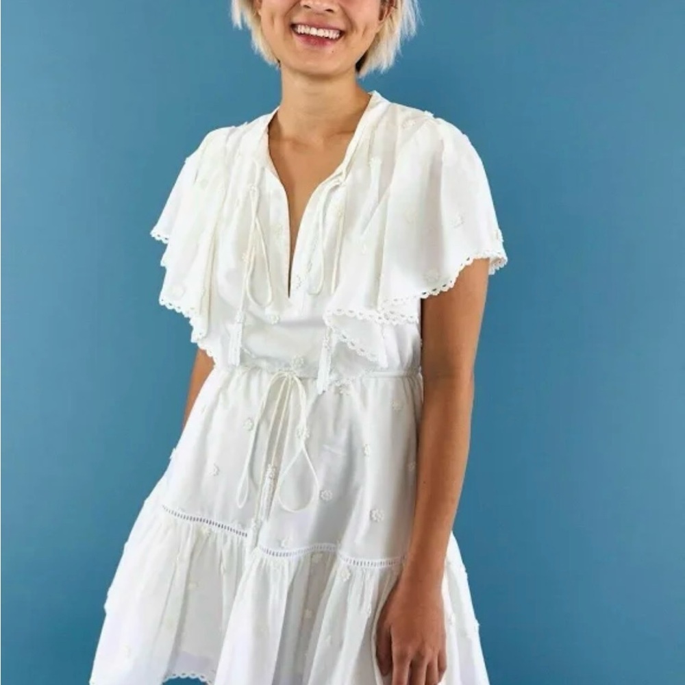 FARM Rio NEW Cream Embroidered Dress - Picture 5 of 8